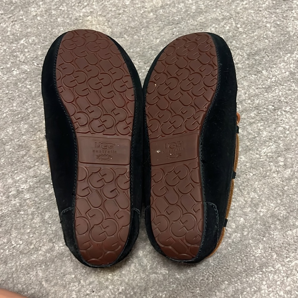 UGG Black Moccasins with Tan Laces - Picture 3 of 4